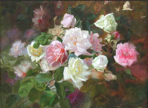 Painting Code#6413-Bruyas, Marc-Laurent - Study of Roses