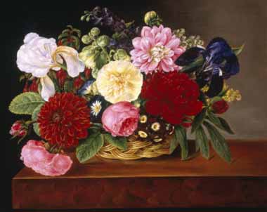 Painting Code#6493-Mathias Grove - Rich Still Life of Flowers