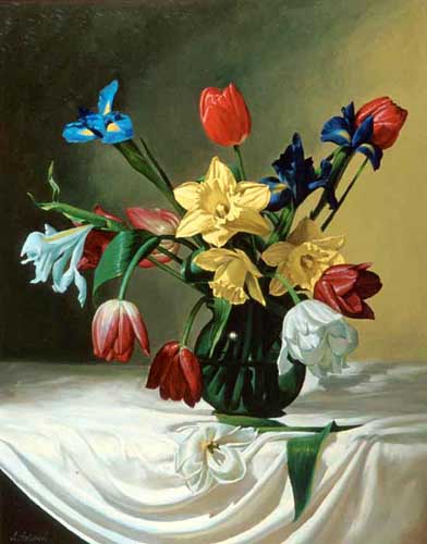 Painting Code#6572-Still Life with Red Tulips