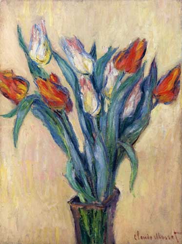 Painting Code#6745-Monet, Claude - Vase of Tulips