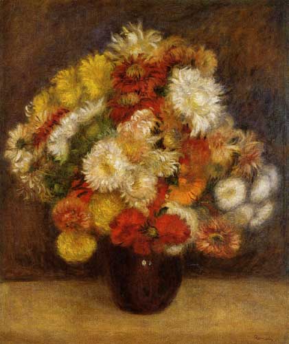 Painting Code#6753-Renoir, Pierre-Auguste - Bouquet of Chrysanthemums