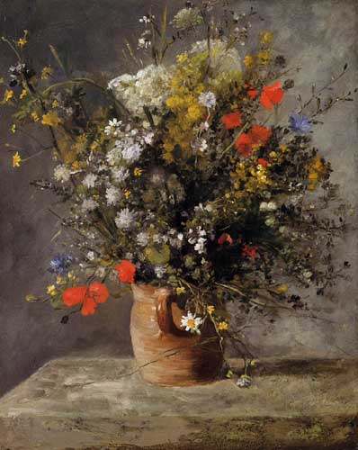 Painting Code#6761-Renoir, Pierre-Auguste - Flowers in a Vase