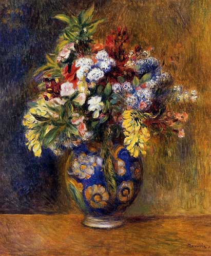 Painting Code#6762-Renoir, Pierre-Auguste - Flowers in a Vase 