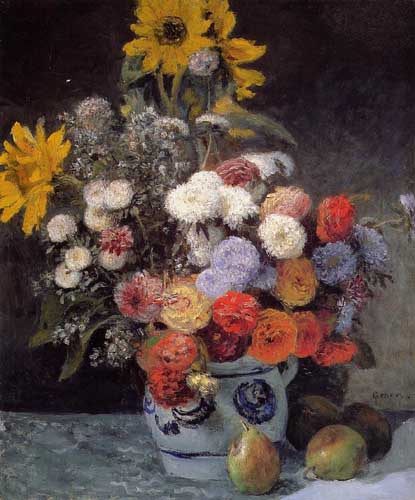 Painting Code#6765-Renoir, Pierre-Auguste - Mixed Flowers in an Earthenware Pot