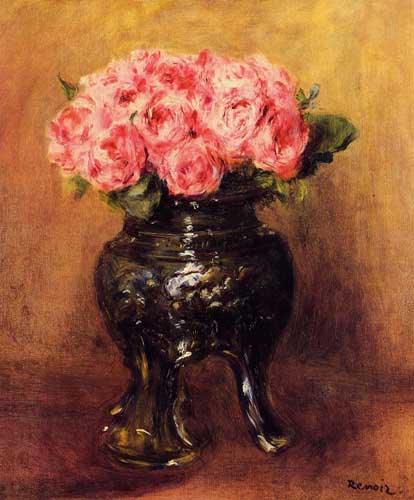 Painting Code#6768-Renoir, Pierre-Auguste - Roses in a China Vase