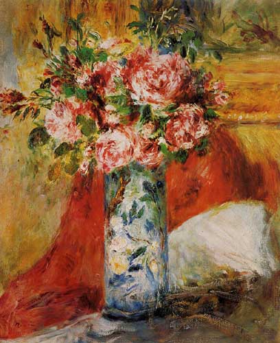 Painting Code#6771-Renoir, Pierre-Auguste - Roses in a Vase 