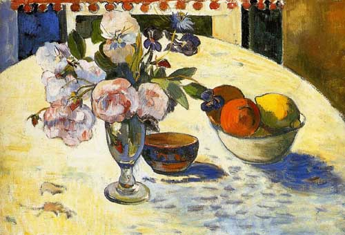 Painting Code#6777-Gauguin, Paul - Flowers in a Fruit Bowl