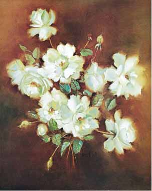 Painting Code#6796-Vernon Kerr - White Flowers