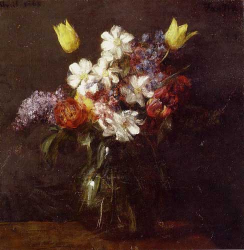 Painting Code#6802-Henri Fantin-Latour - Flowers