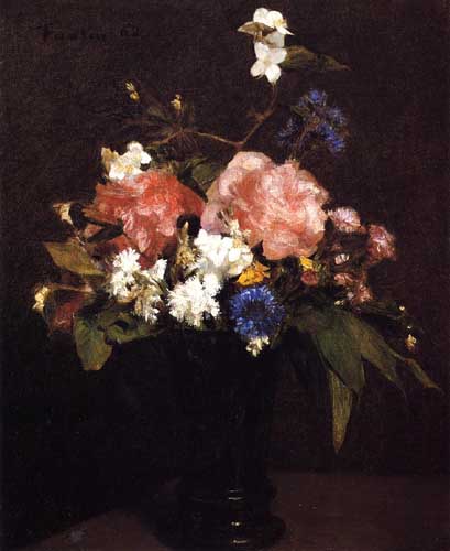 Painting Code#6803-Henri Fantin-Latour - Flowers
