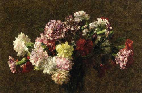 Painting Code#6822-Henri Fantin-Latour - Carnations