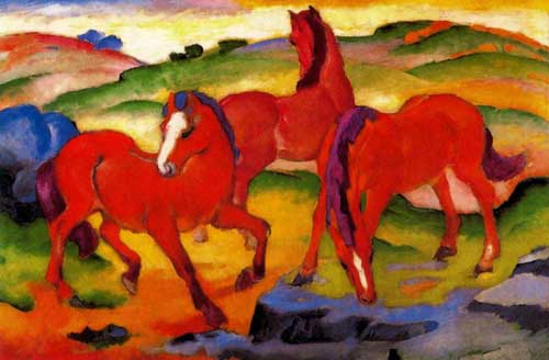 Painting Code#70234-Marc, Franz  - The Red Horses