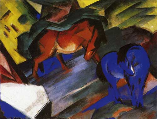Painting Code#70320-Marc, Franz (German) - Red and Blue Horse
