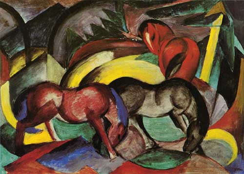 Painting Code#70336-Marc, Franz (German) - Three Horses
