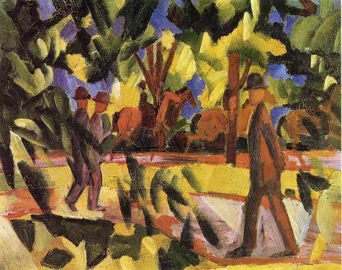 Painting Code#70354-Macke, August - Riders and Strollers in the Avenue