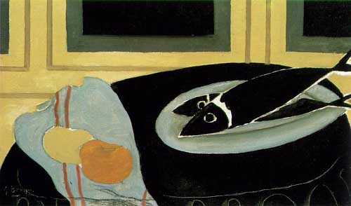 Painting Code#7041-Braque, Georges: Black Fish