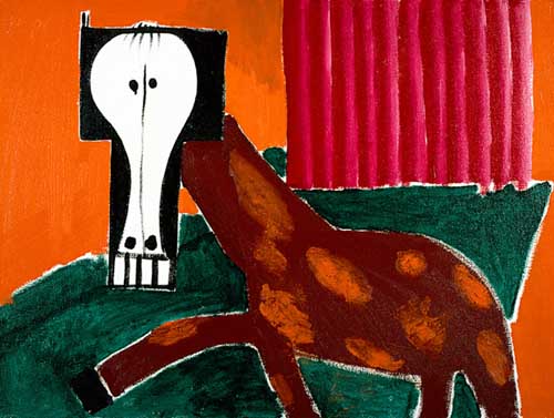 Painting Code#7067-David Hockney: Horse for Parade I from &quot;Parade Triple Bill&quot; 
