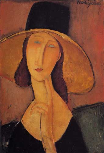 Painting Code#70784-Modigliani, Amedeo - Jeanne Hebuterne in a Large Hat