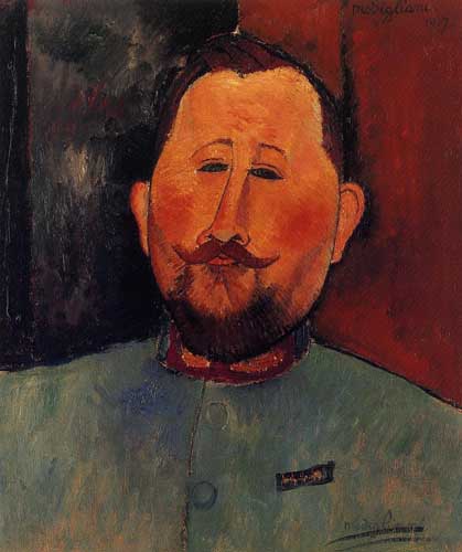 Painting Code#70800-Modigliani, Amedeo - Portrait of Doctor Devaraigne