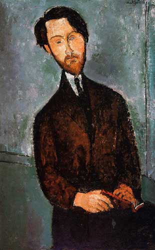 Painting Code#70808-Modigliani, Amedeo - Portrait of Leopold Zborowski