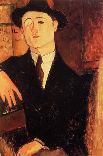 Painting Code#70813-Modigliani, Amedeo - Portrait of Paul Guillaume