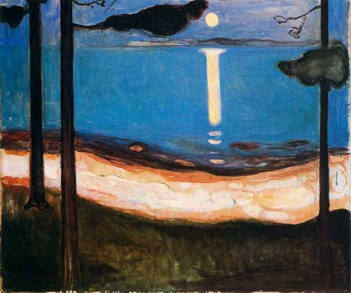Painting Code#70887-Munch, Edvard - Moonlignt (original size: 93 x 110 cm)