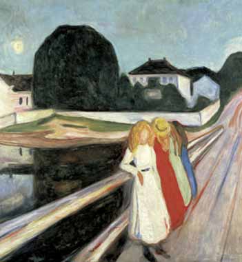 Painting Code#70905-Munch, Edvard - Four Girls on a Bridge