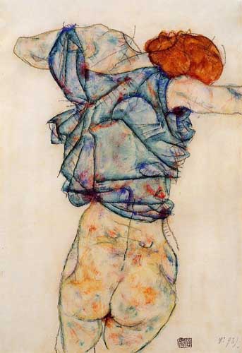 Painting Code#70937-Egon Schiele - Woman Undressing