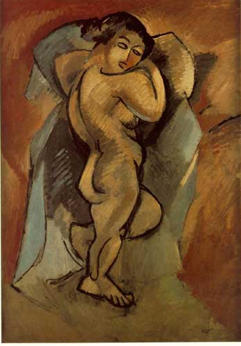 Painting Code#7094-Braque, Georges: Large Nude