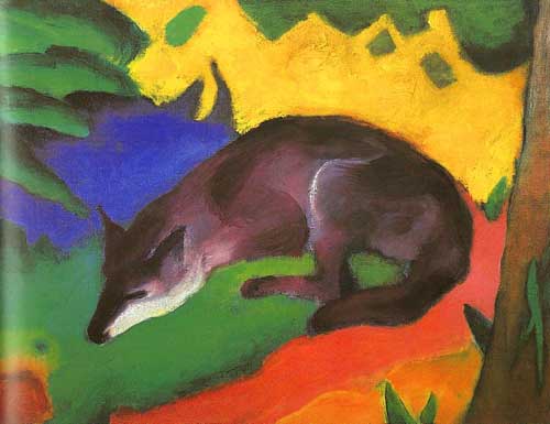 Painting Code#7103-Marc, Franz (German): Blue-Black Fox 