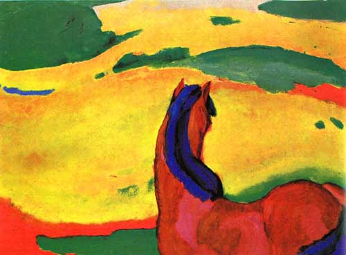 Painting Code#7143-Marc, Franz (German): Horse in a Landscape 