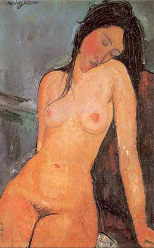 Painting Code#7160-Modigliani, Amedeo(Italy): Seated Nude