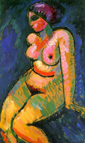 Painting Code#7185-Jawlensky, Alexei(Russia): Seated Female Nude
