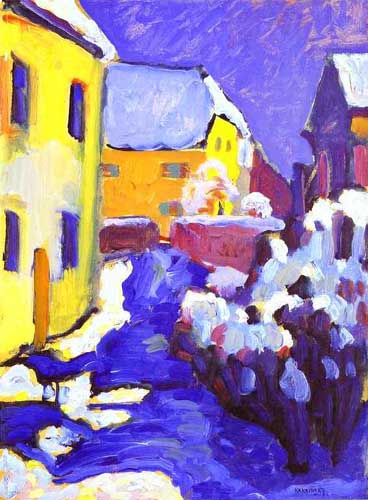 Painting Code#7348-Kandinsky, Wassily: Cemetery and Vicarage in Kochel