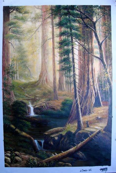 Painting Code#S127004-After Bierstadt, Albert: Giant Redwood Trees of California 