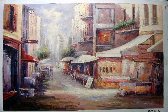 Painting Code#S127140-Impressionism European Streetscape Painting